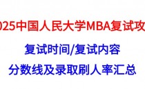 【2025中国人民大学MBA复试面试问答真题回忆版】复试时间、复试内容、录取率、备考策略汇总