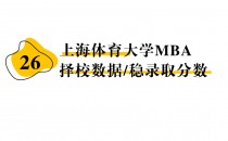 【26 择校保底分】上海体育大学MBA 非全学费/录取分数线/录取概率统计/稳上岸分数预测