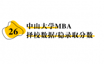 【26 择校保底分】中山大学 MBA非全学费/录取分数线/录取概率统计/稳上岸分数预测
