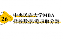 【26 择校保底分】中央民族大学 MBA非全学费/录取分数线/录取概率统计/稳上岸分数预测