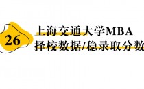 【26 择校保底分】上海交通大学MBA 非全学费/录取分数线/录取概率统计/稳上岸分数预测