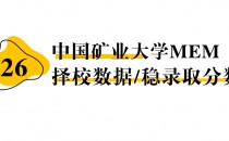 【26 择校保底分】中国矿业大学MEM 非全学费/录取分数线/录取概率统计/稳上岸分数预测