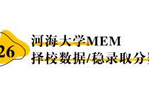 【26 择校保底分】河海大学 MEM非全学费/录取分数线/录取概率统计/稳上岸分数预测