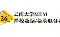 【26 择校保底分】云南大学MEM 非全学费/录取分数线/录取概率统计/稳上岸分数预测